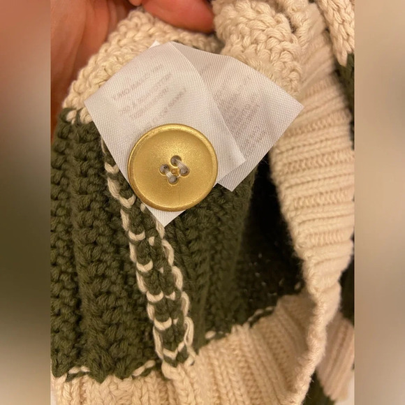 NWT Splendid x Rachelove Striped Reversible Cardigan Green & Cream Size XL - Picture 7 of 10
